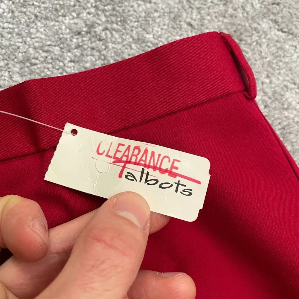 Talbots Vintage Y2K 90's Wool Pencil Straight Skirt Womens 18 Red Lined NWT New